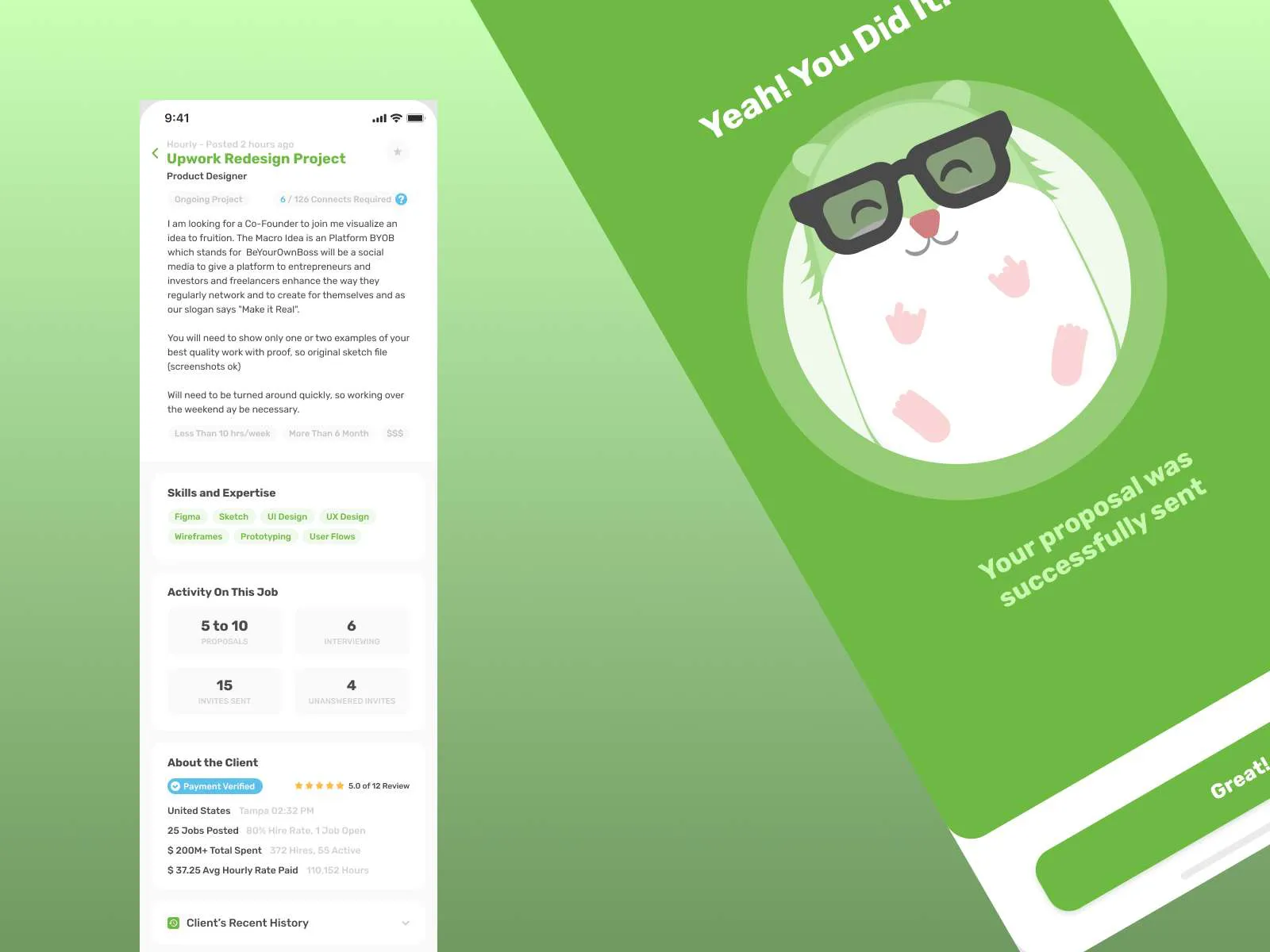 UpWork App Redesign for Figma and Adobe XD No 4