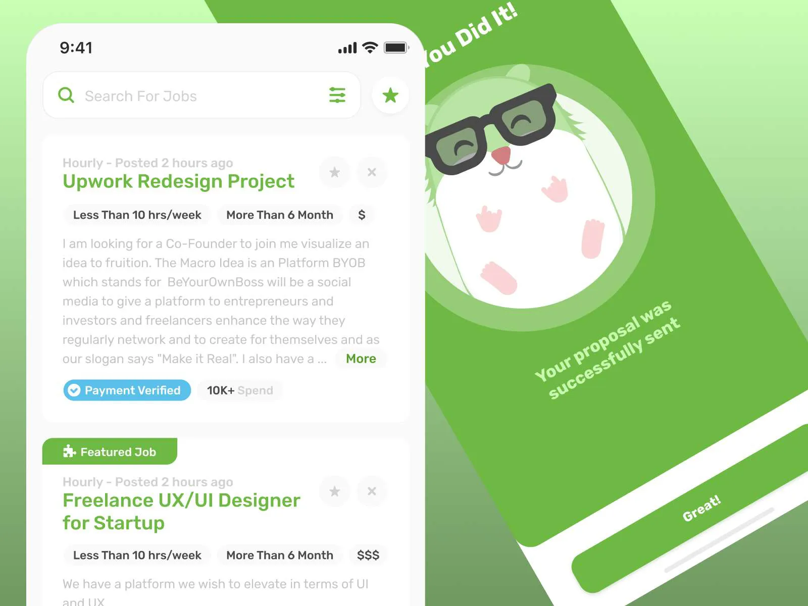 UpWork App Redesign for Figma and Adobe XD No 5