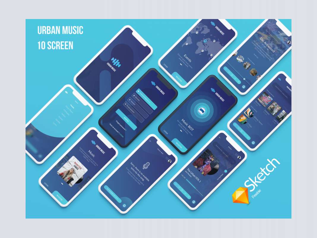 Urban Music UI Kit for Figma and Adobe XD