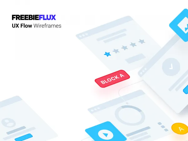 UX Flow Wireframes for Figma and Adobe XD No 1