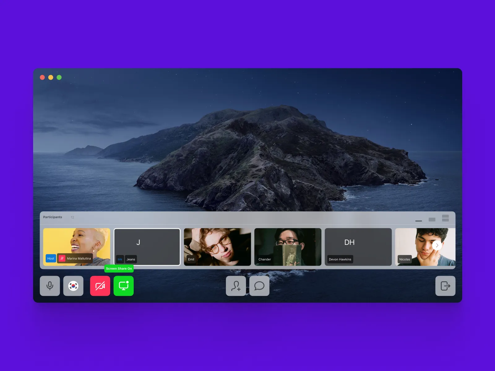 Video Conferencing App (for MacOS) for Figma and Adobe XD No 4