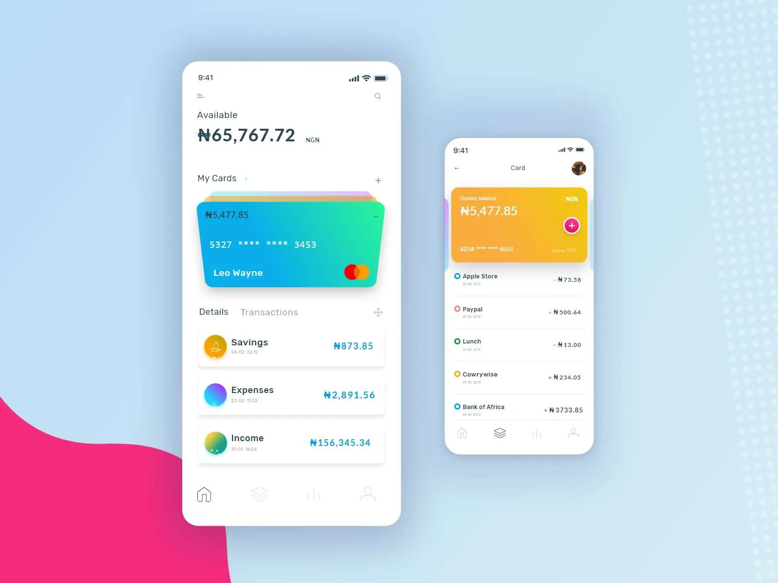 Wallet UI Concept App for Figma and Adobe XD No 2