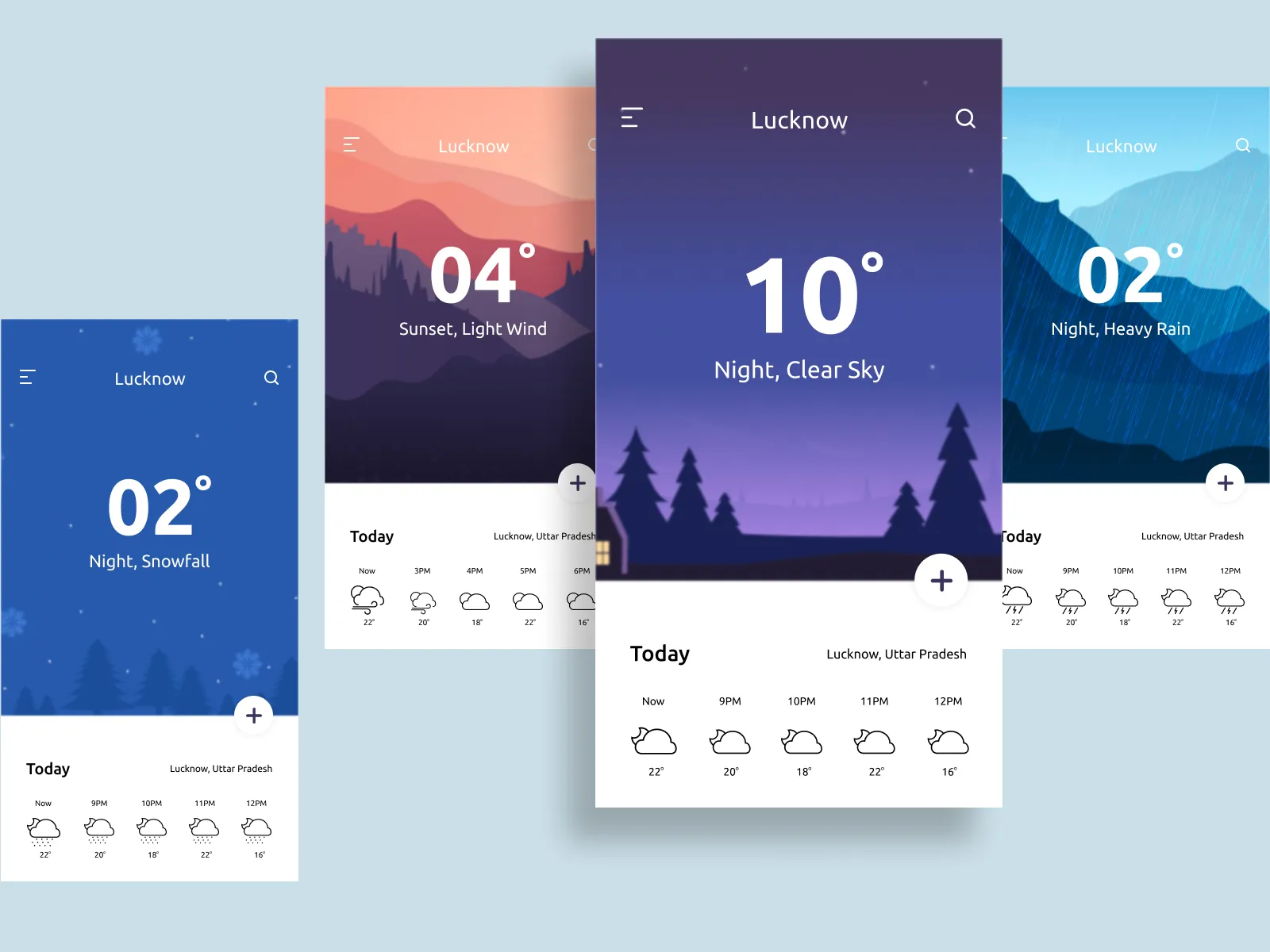 Weather App Cards for Figma and Adobe XD No 2