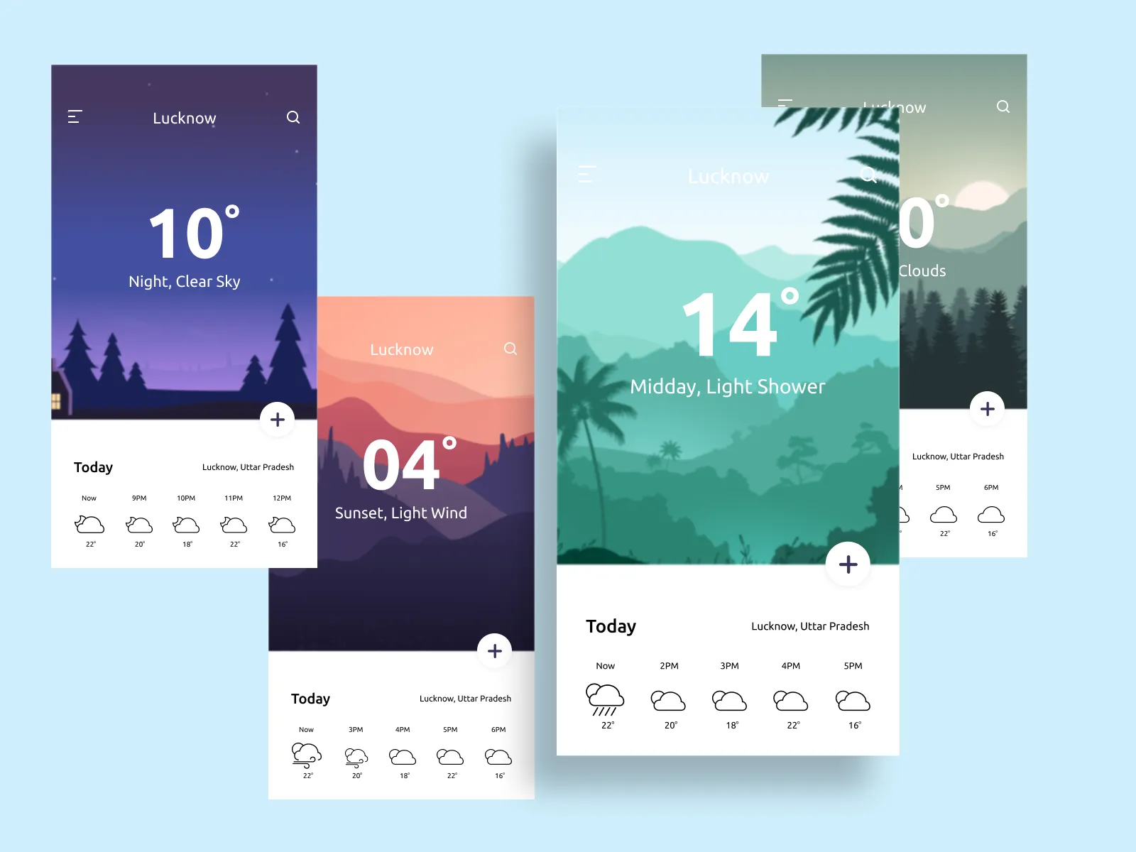 Weather App Cards for Figma and Adobe XD No 4