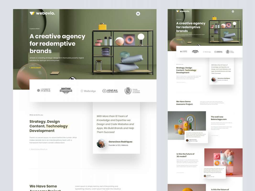 Webovio - Creative Agency Landing Page for Figma and Adobe XD No 1