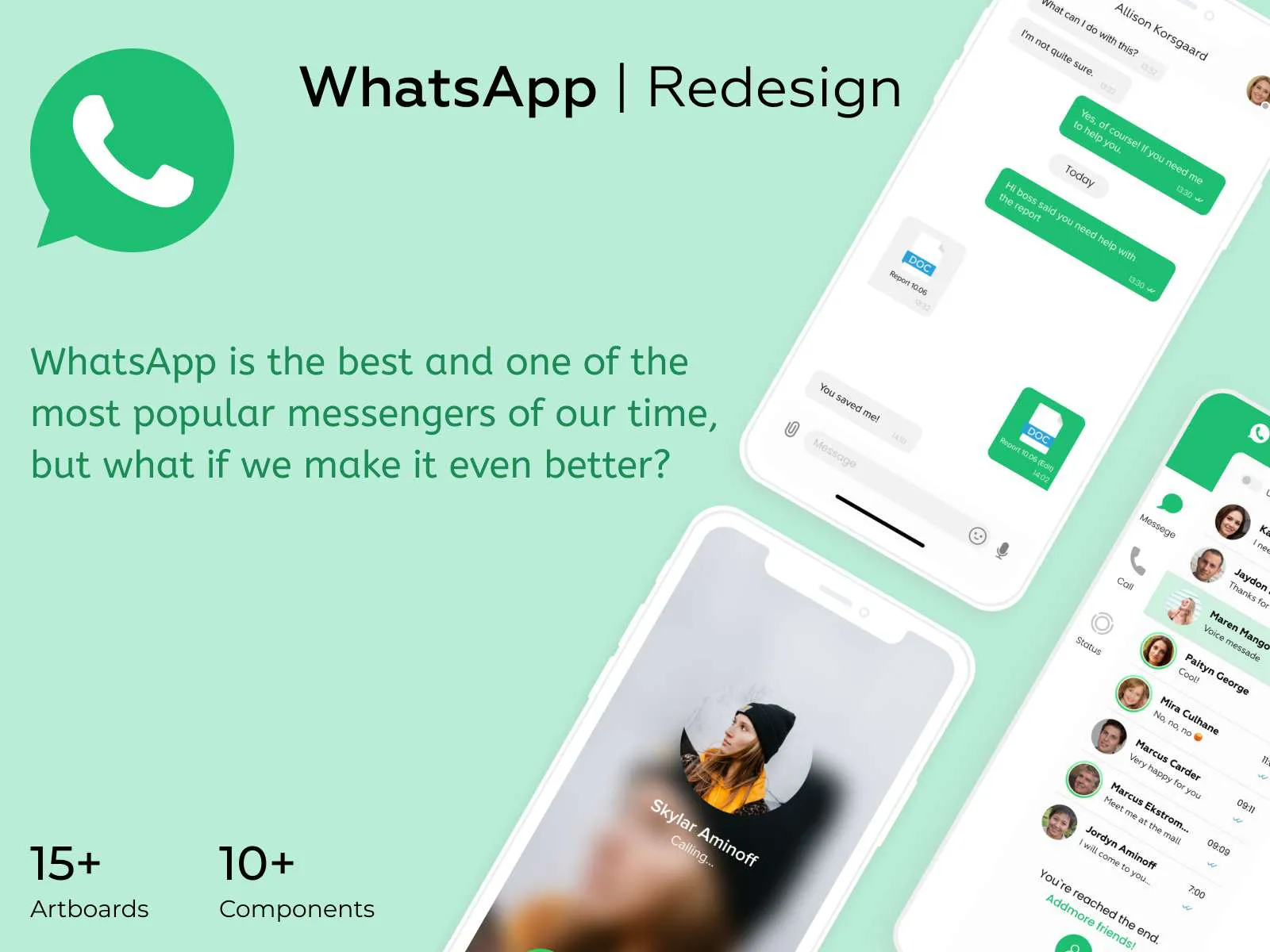 Whatsapp Redesign for Figma and Adobe XD No 2