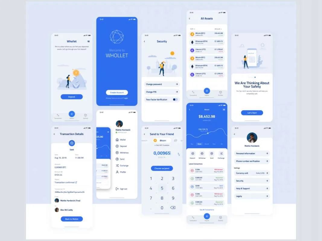 Whollet Crypto Wallet Free UI Kit for Figma and Adobe XD No 1