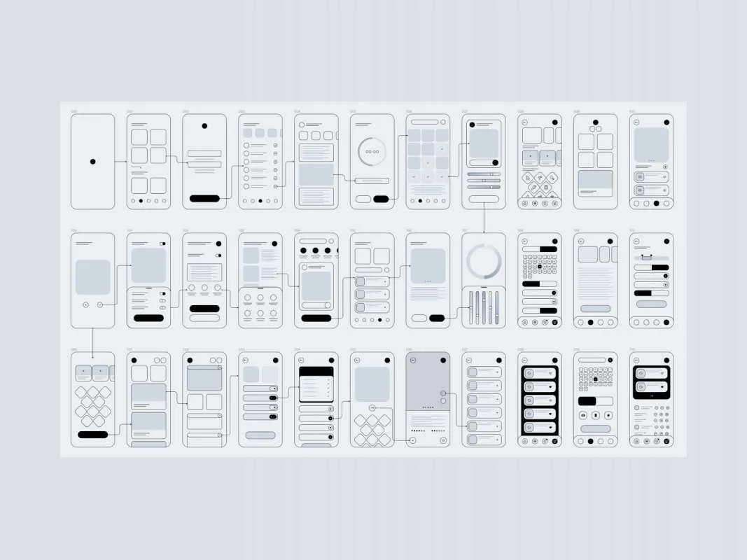 Wireframes Free Mobile UI Kit for Figma for Figma and Adobe XD No 1