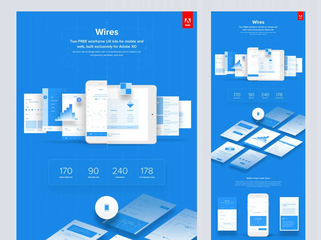 Wires - Free Wireframe Kits for Adobe XD for Figma and Adobe XD No 1
