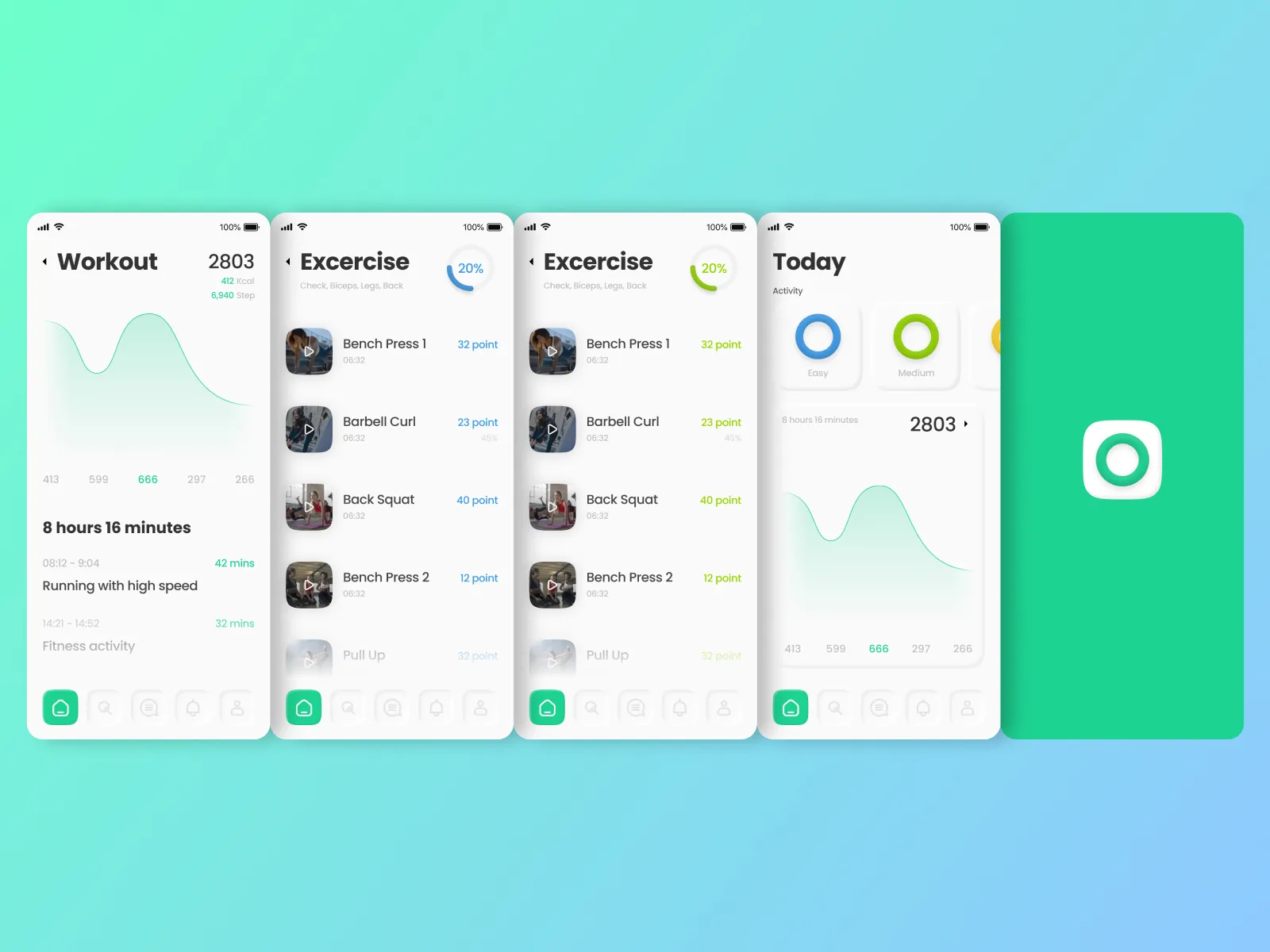 Workout App Concept for Figma and Adobe XD No 2