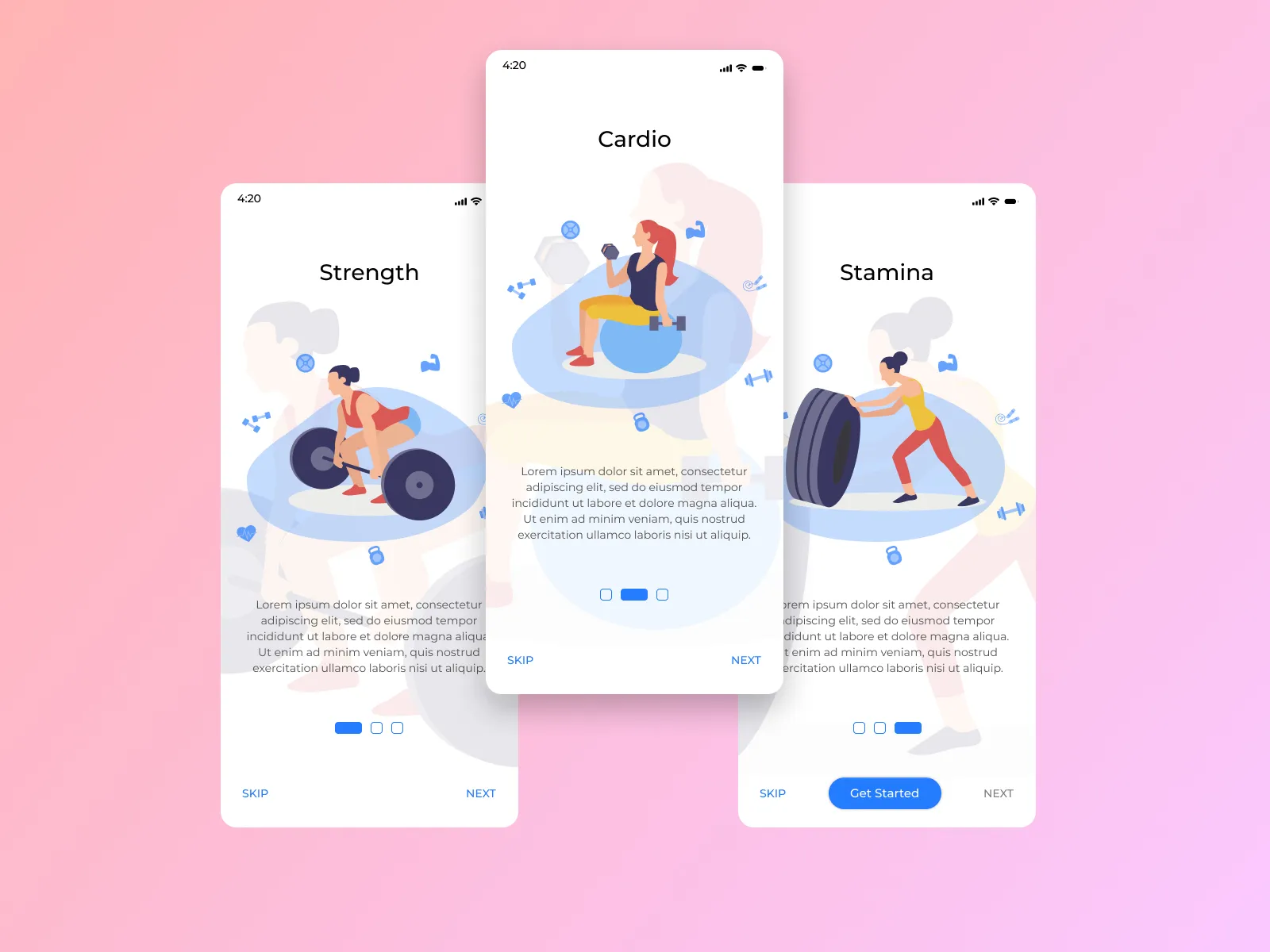 Workout Onboarding App for Figma and Adobe XD No 2