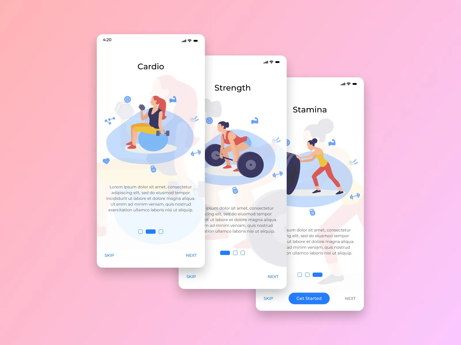 Workout Onboarding App for Figma and Adobe XD No 4