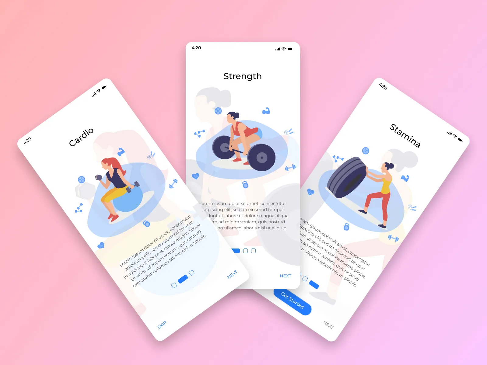 Workout Onboarding App for Figma and Adobe XD No 4