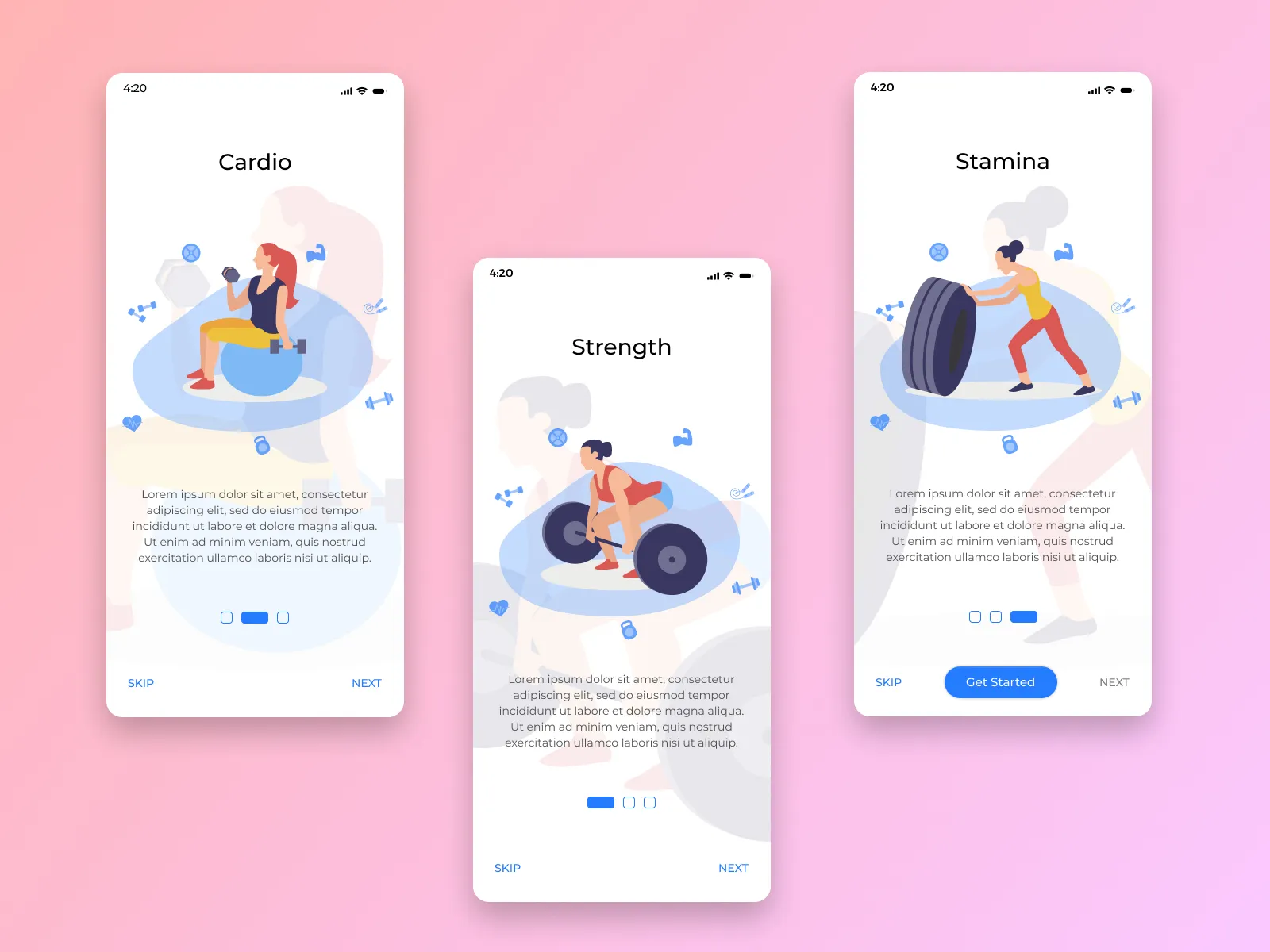 Workout Onboarding App for Figma and Adobe XD No 5