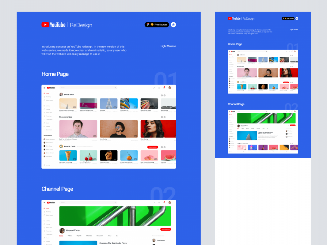 YouTube Redesign Concept for Figma and Adobe XD