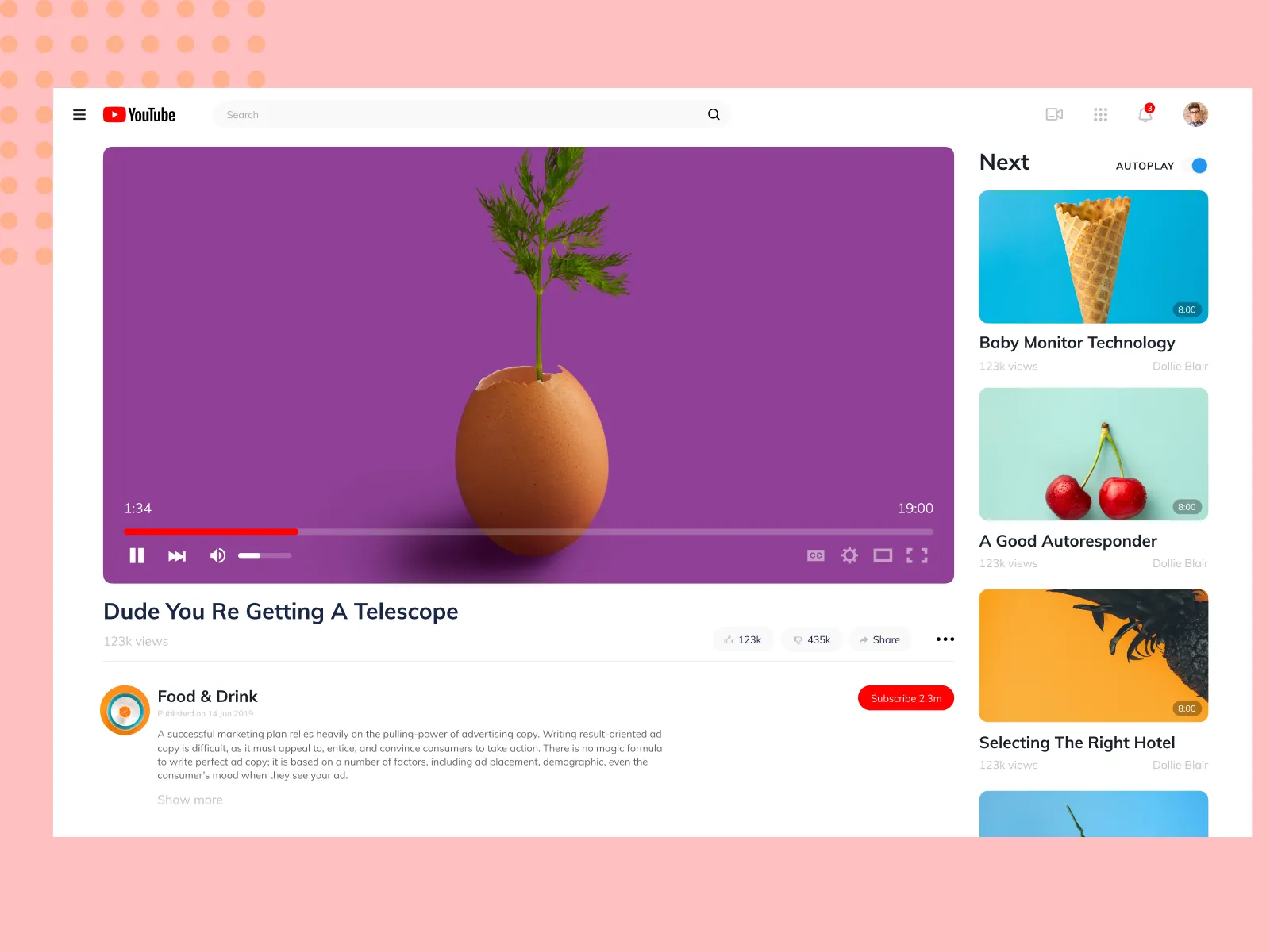 YouTube Redesign Concept for Figma and Adobe XD No 5