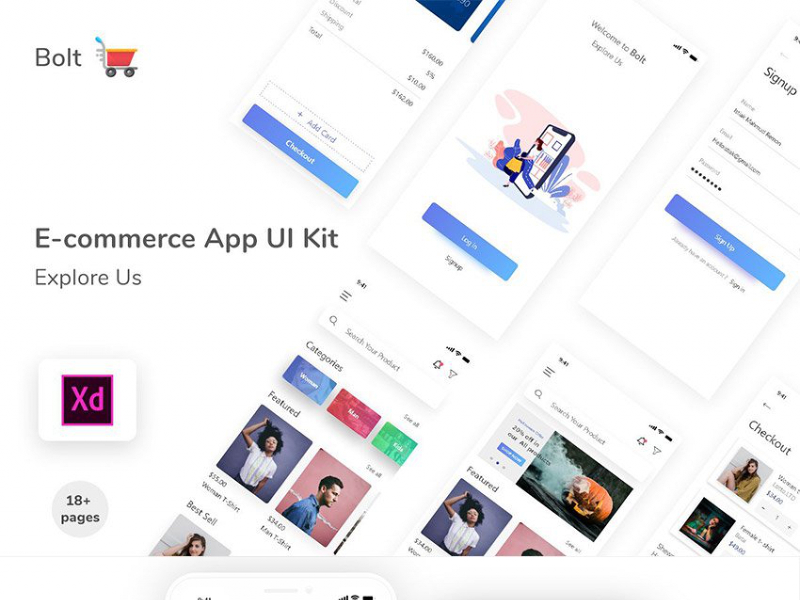 E-commerce UI App Design for Figma and Adobe XD