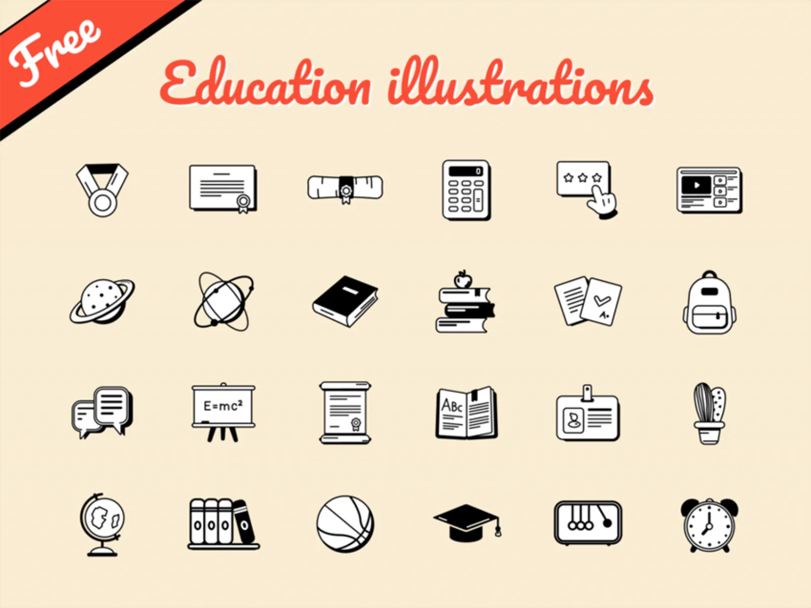Education Icons Pack for Figma and Adobe XD No 1