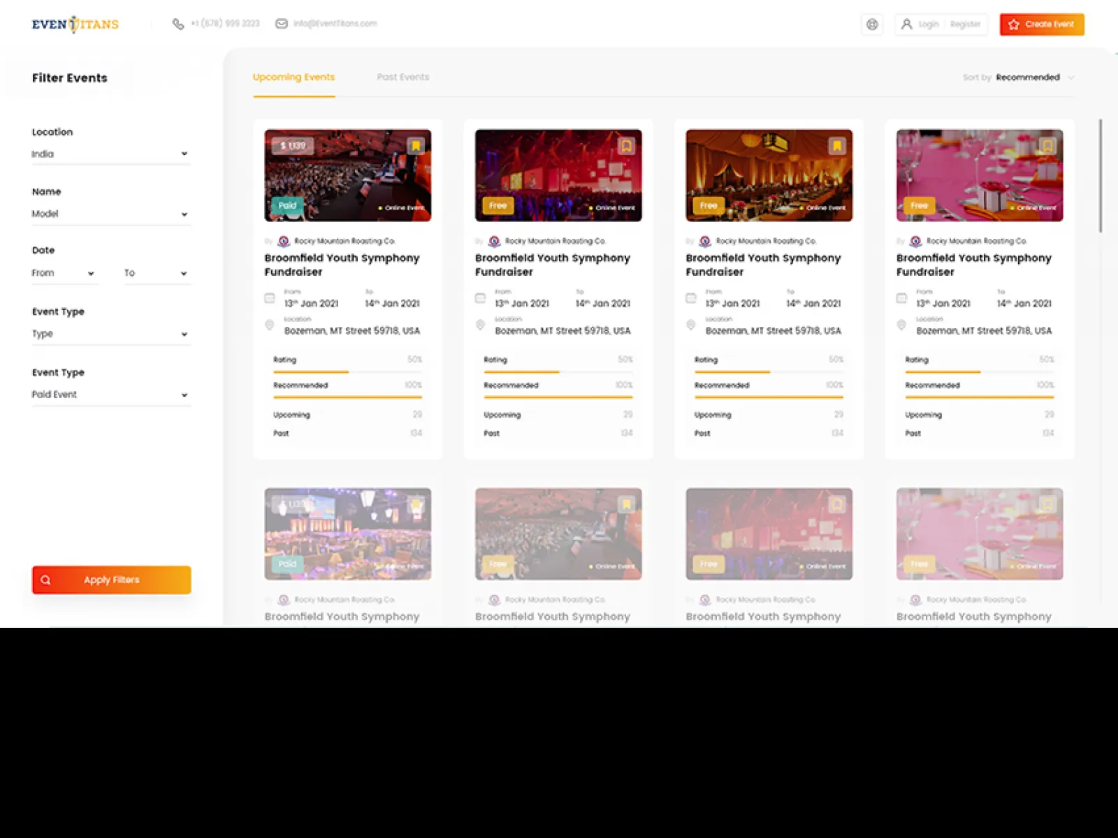 Event Management Portal for Figma and Adobe XD No 1