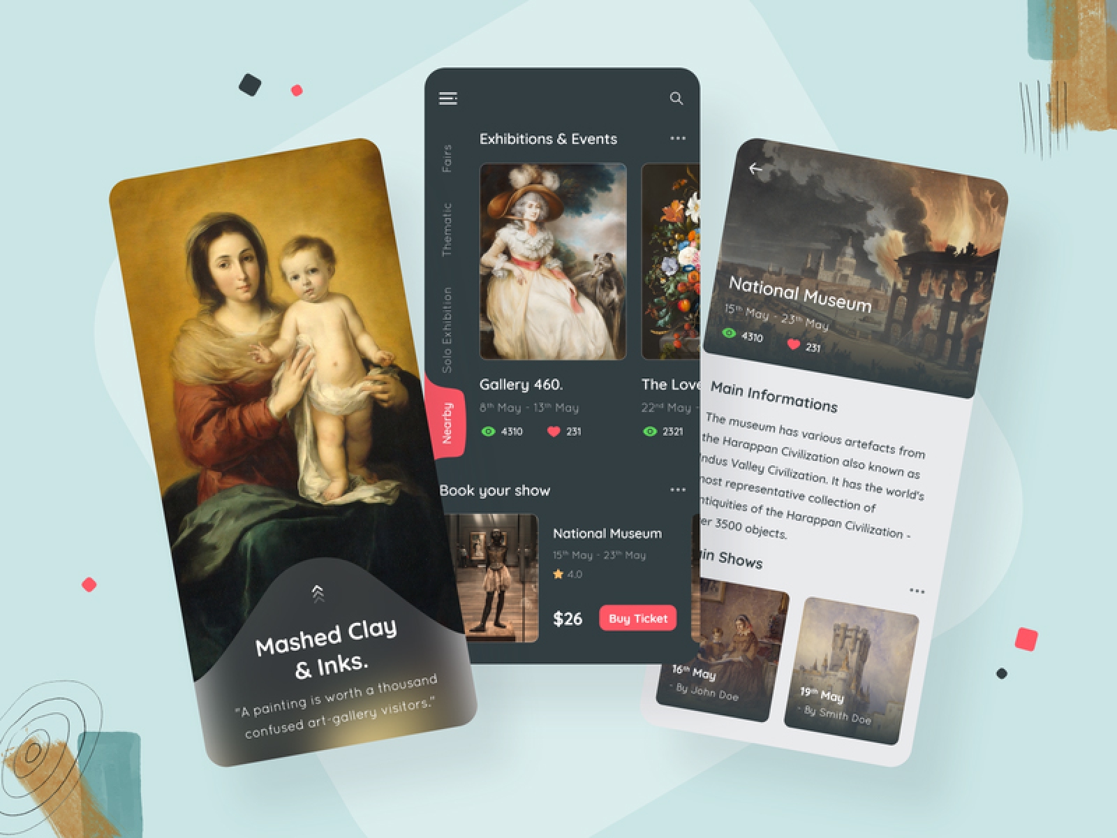 Exhibition App Design for Figma and Adobe XD No 1