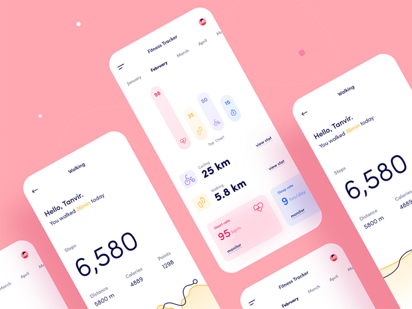 Fitness App UI Design for Figma and Adobe XD