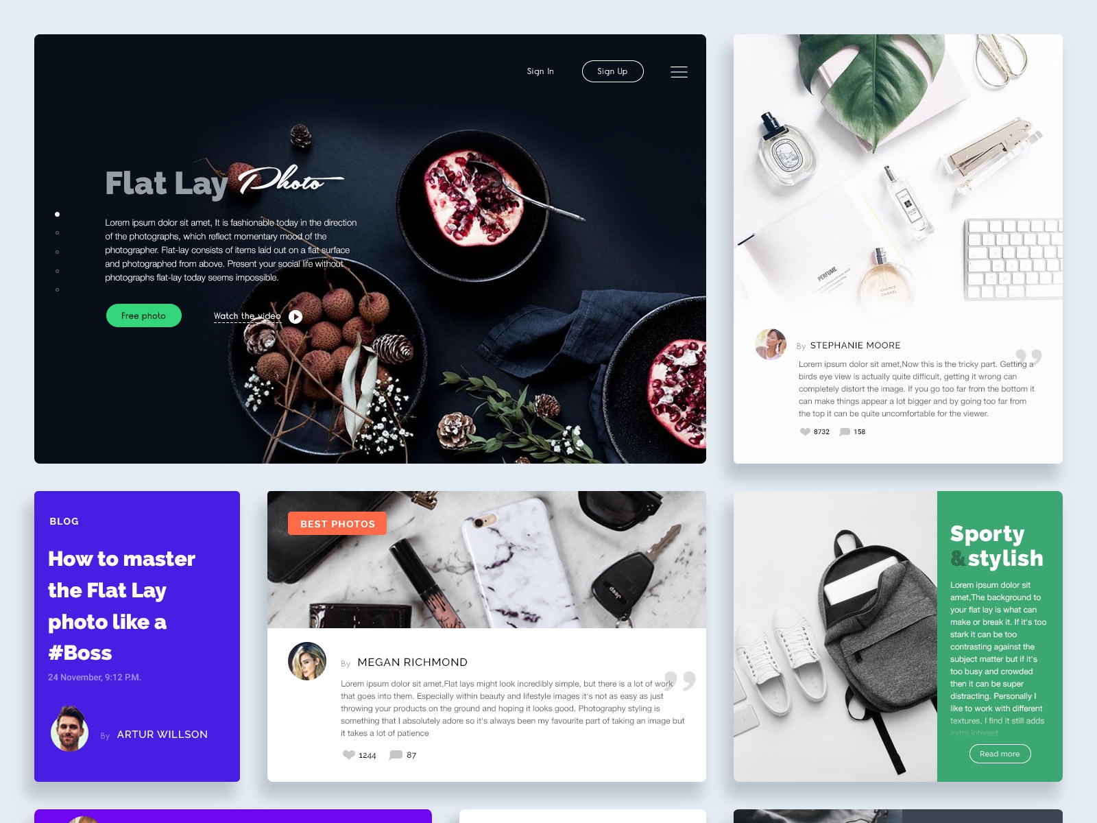 Flat Lay Free UI Kit for Figma and Adobe XD No 1