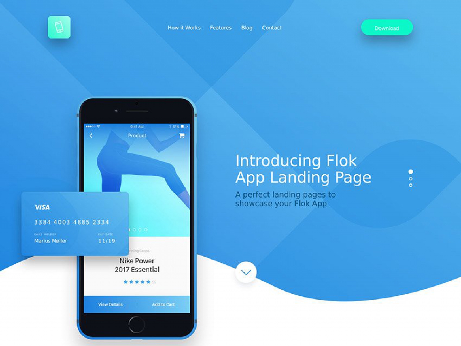 Flok App Landing Page for Figma and Adobe XD