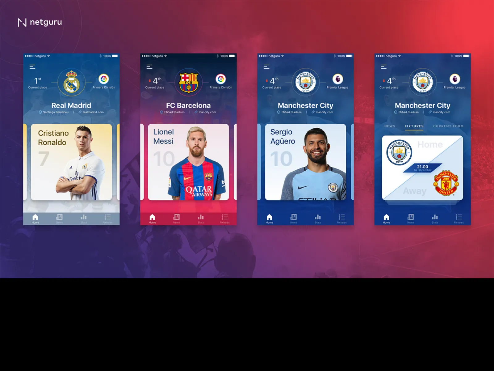 Football App Free UI Kit for Figma and Adobe XD