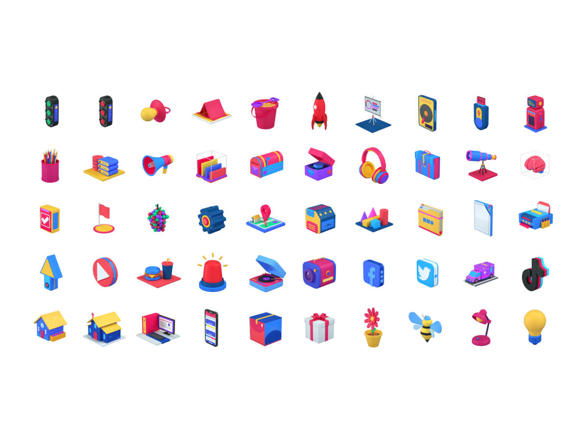 3D Icons Pack for Figma and Adobe XD