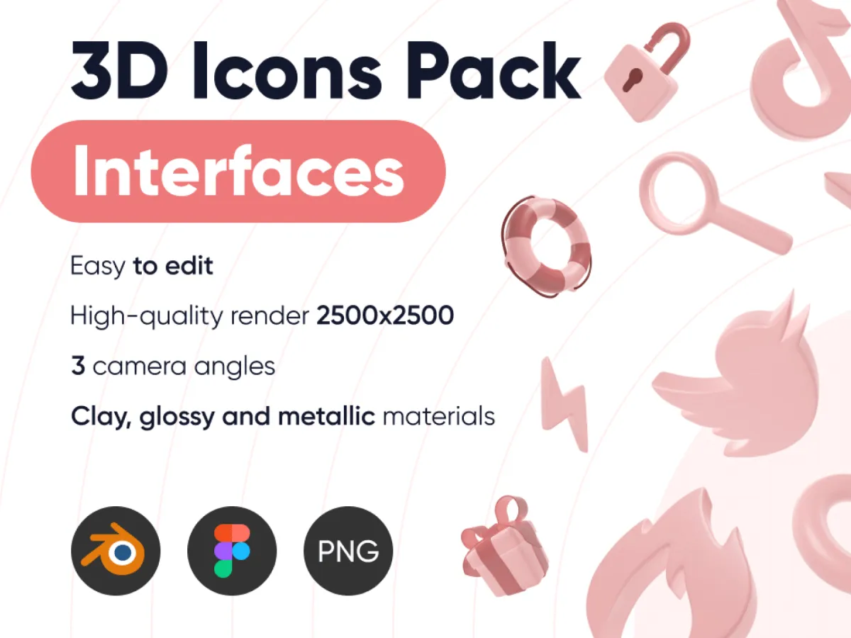 3D Icons Set for Figma and Adobe XD