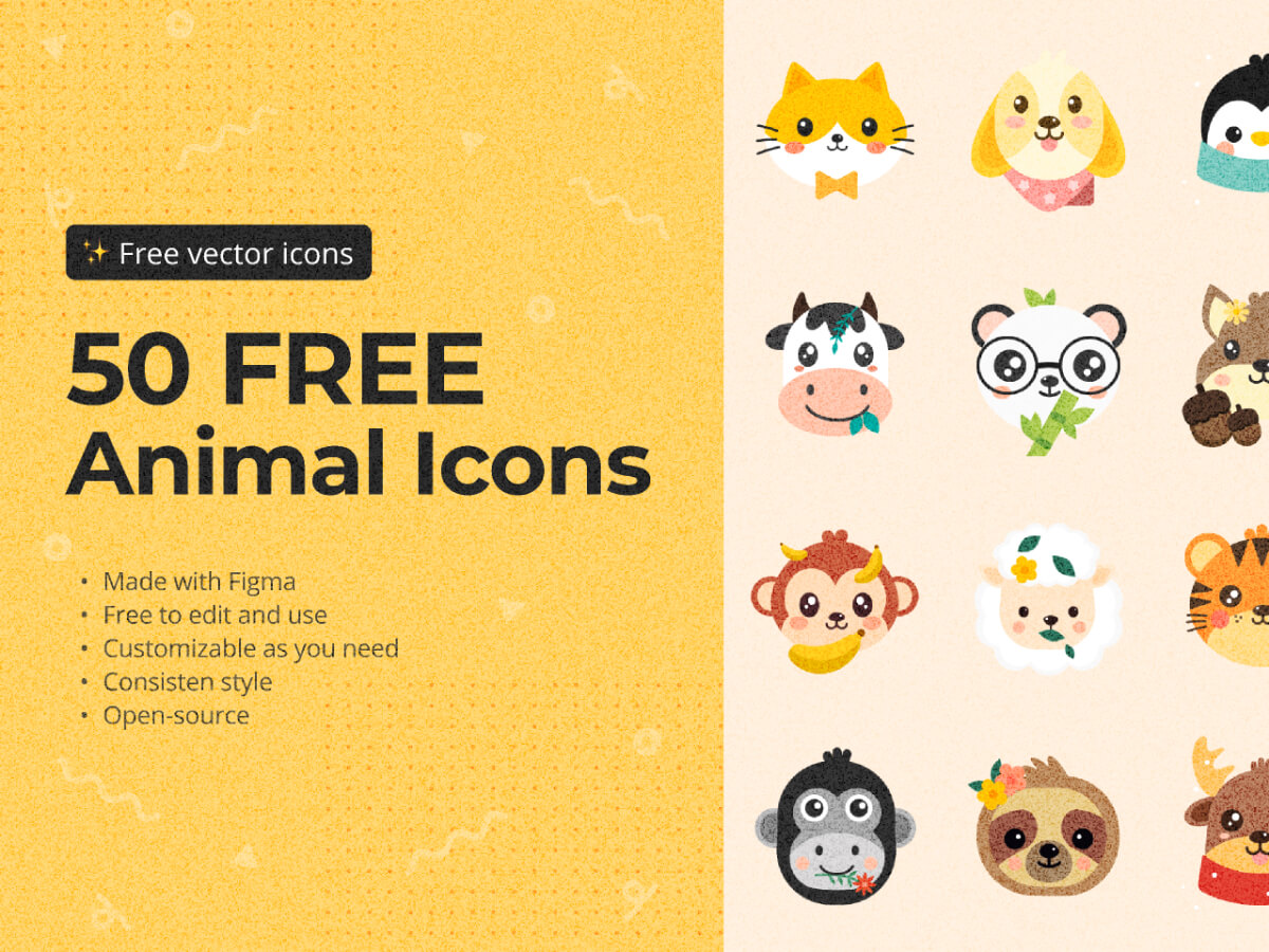Animal Illustrated Icons Pack for Figma and Adobe XD