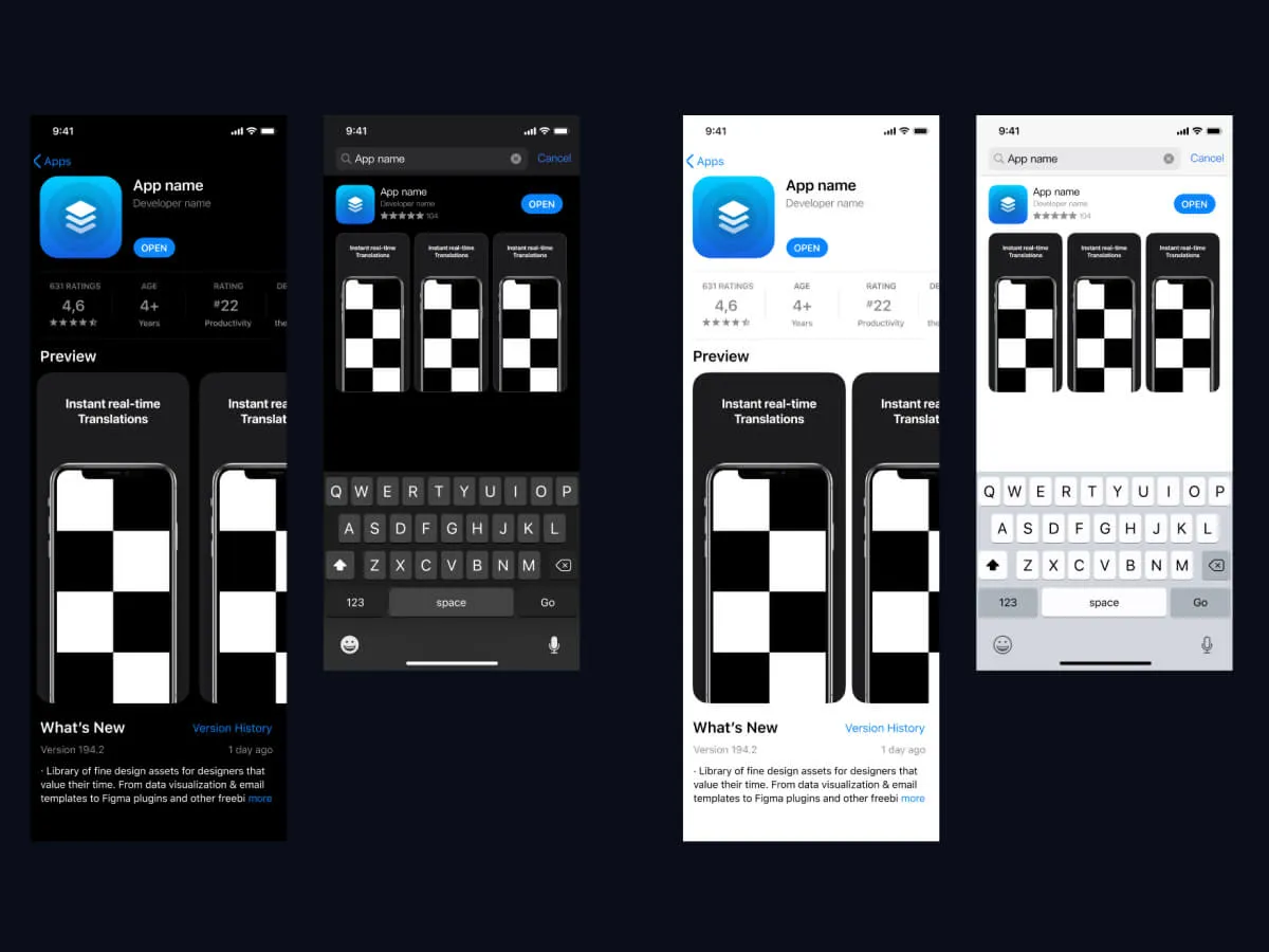 App Store Template � App Icon & Store Screens for Figma and Adobe XD No 1