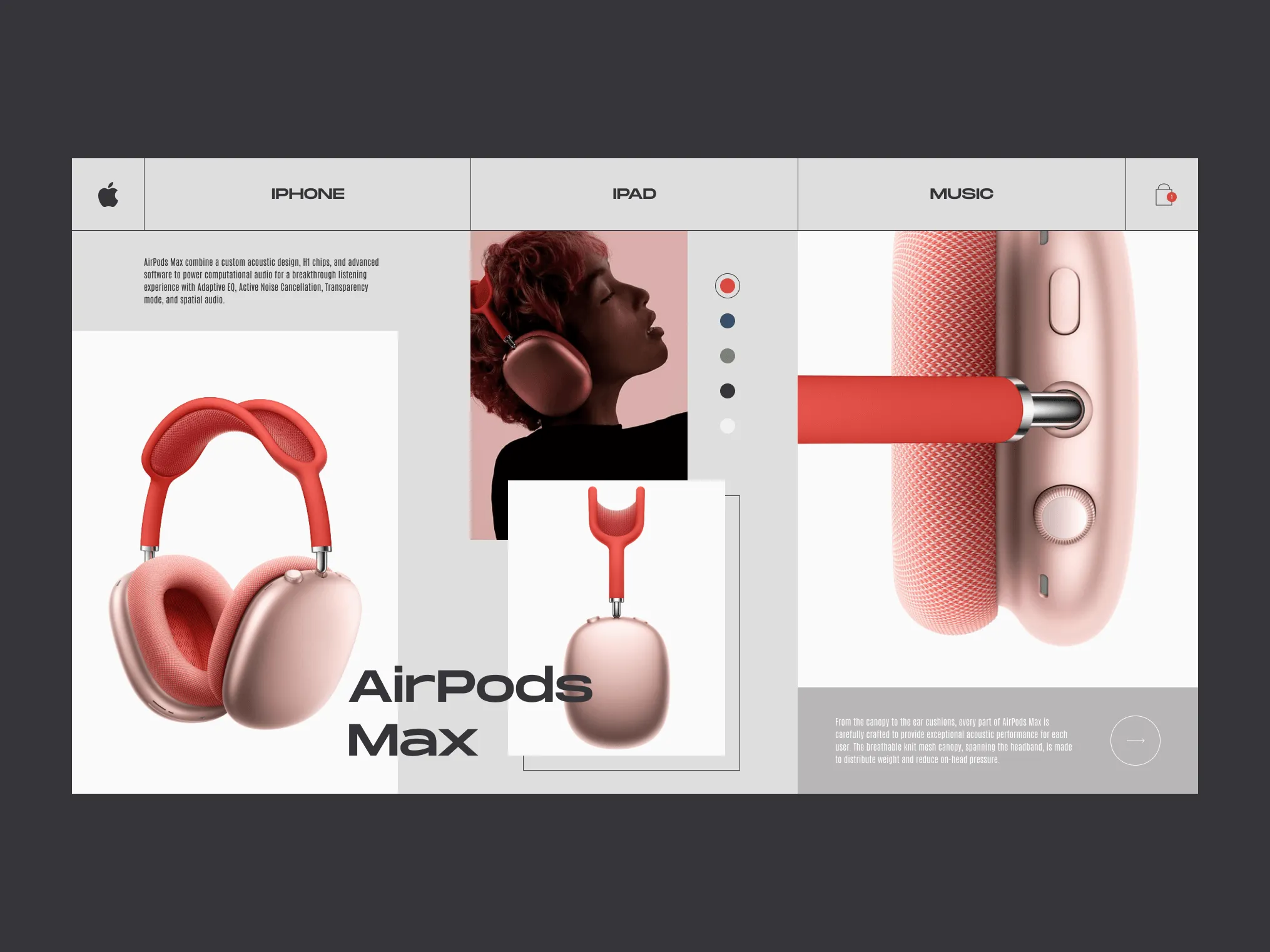 Apple AirPods Max � Product Card for Figma and Adobe XD No 1