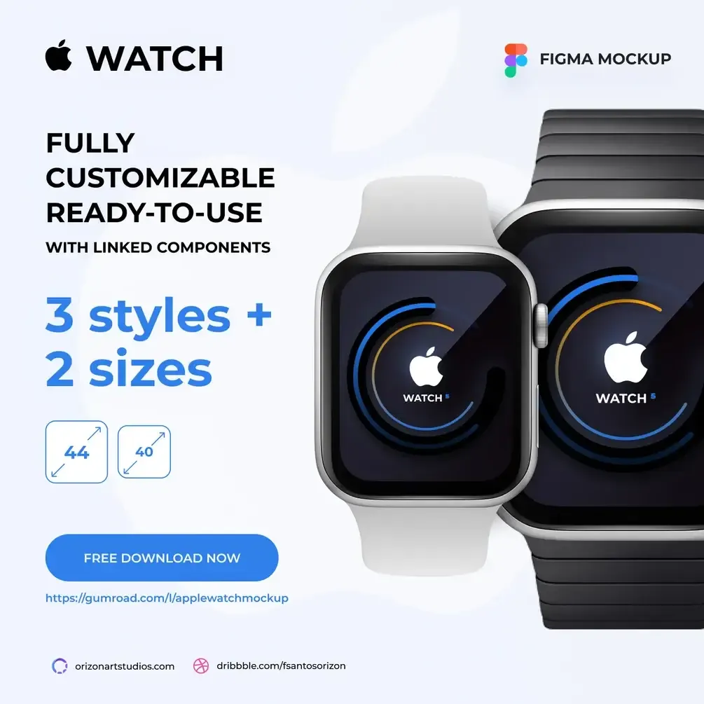 Apple Watch Mockup for Figma and Adobe XD
