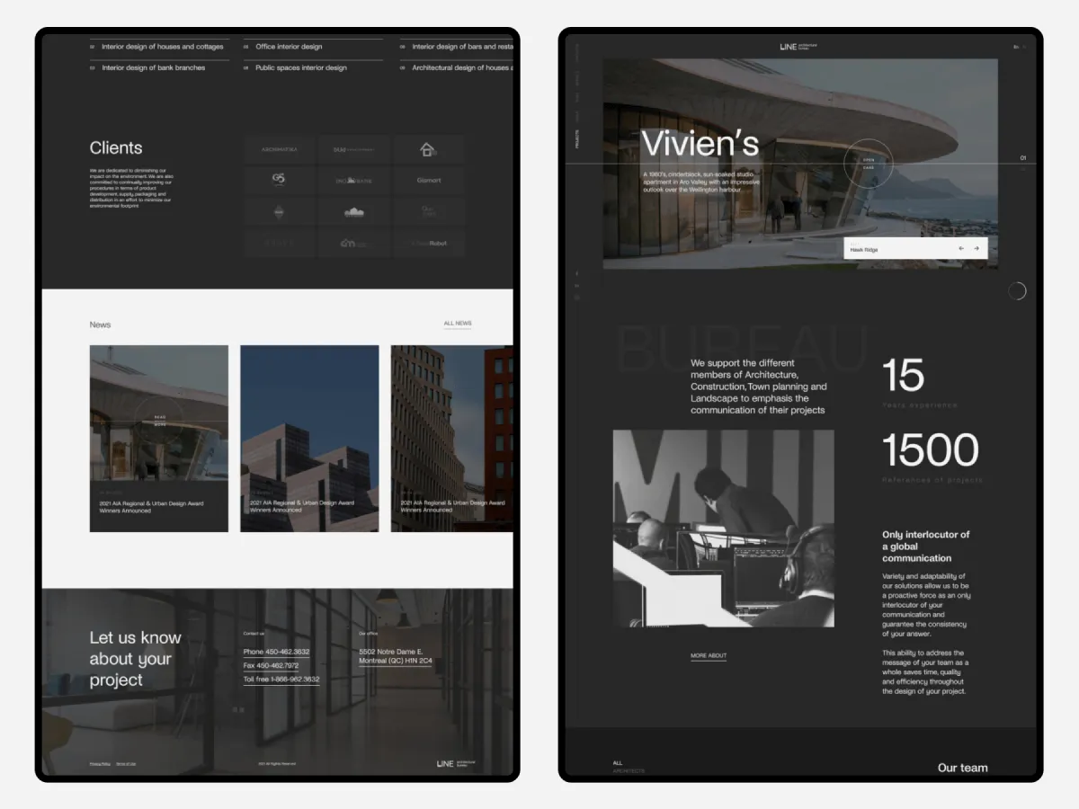 Architectural Website Template for Figma and Adobe XD No 1