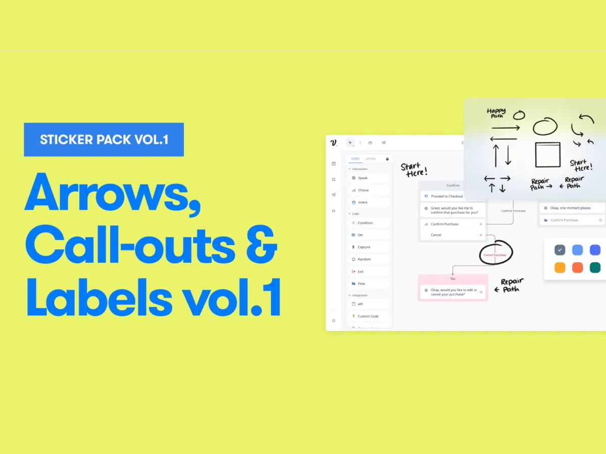 Arrows, Call Outs & Labels – Stickers Pack for Figma and Adobe XD No 1
