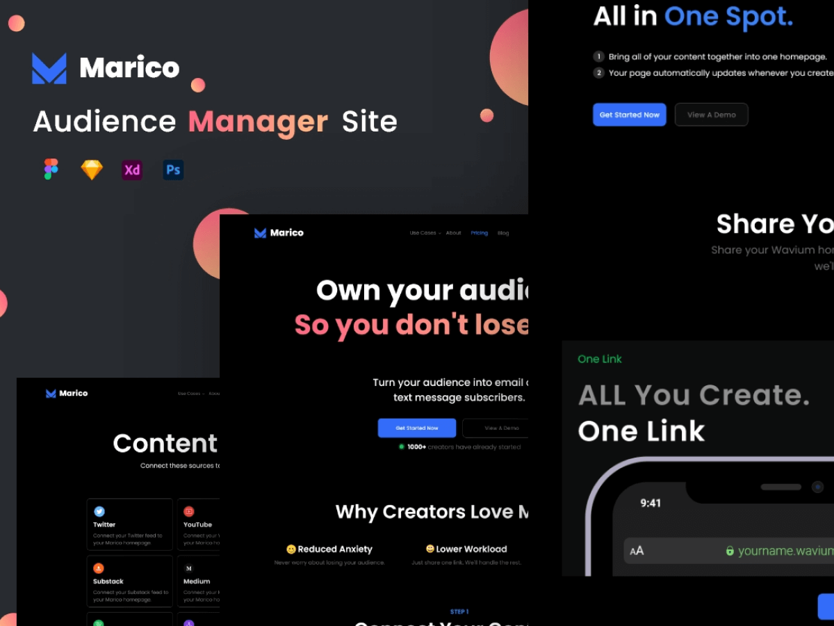 Audience Manager Site for Figma and Adobe XD No 1