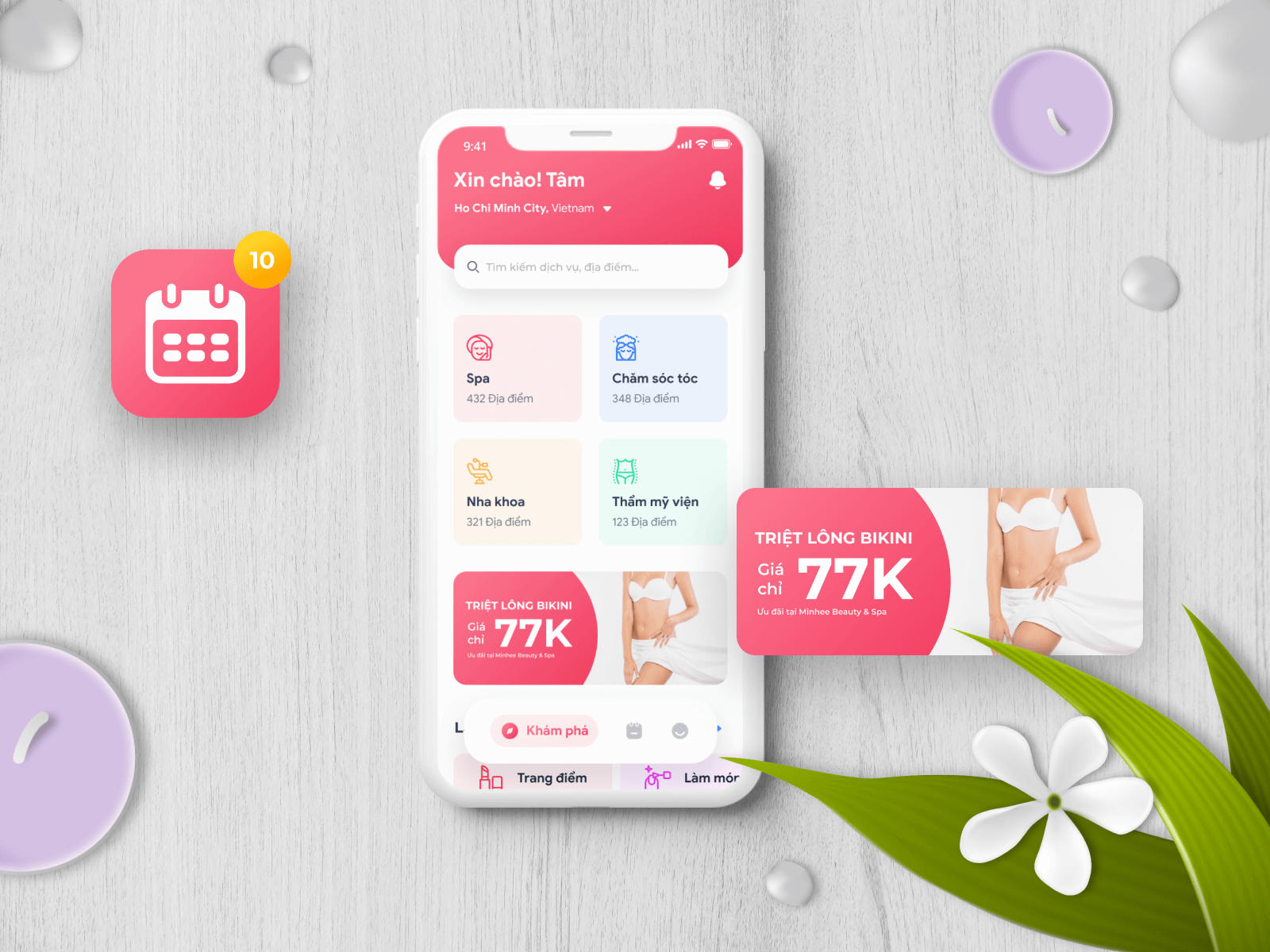 Beauty Spa App for Figma and Adobe XD