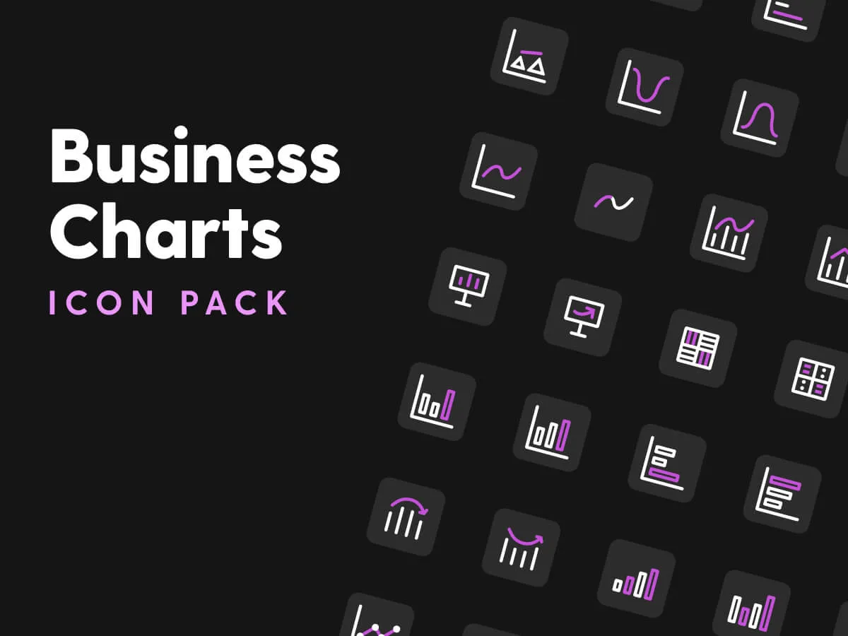 Business Charts Icon Pack for Figma and Adobe XD
