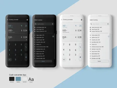 Currency Converter Dark & Light for Figma and Adobe XD