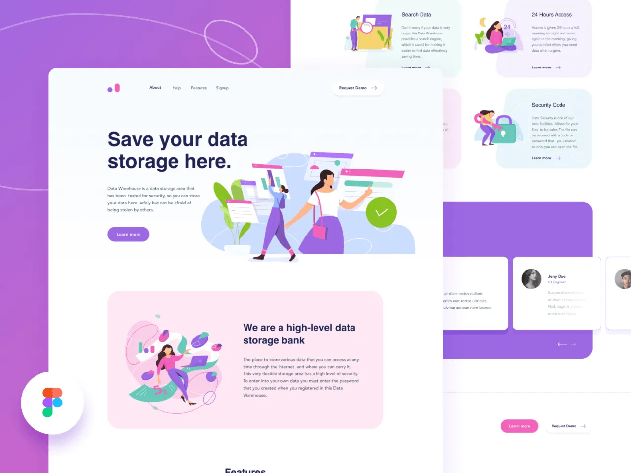 Data Warehouse Homepage for Figma and Adobe XD
