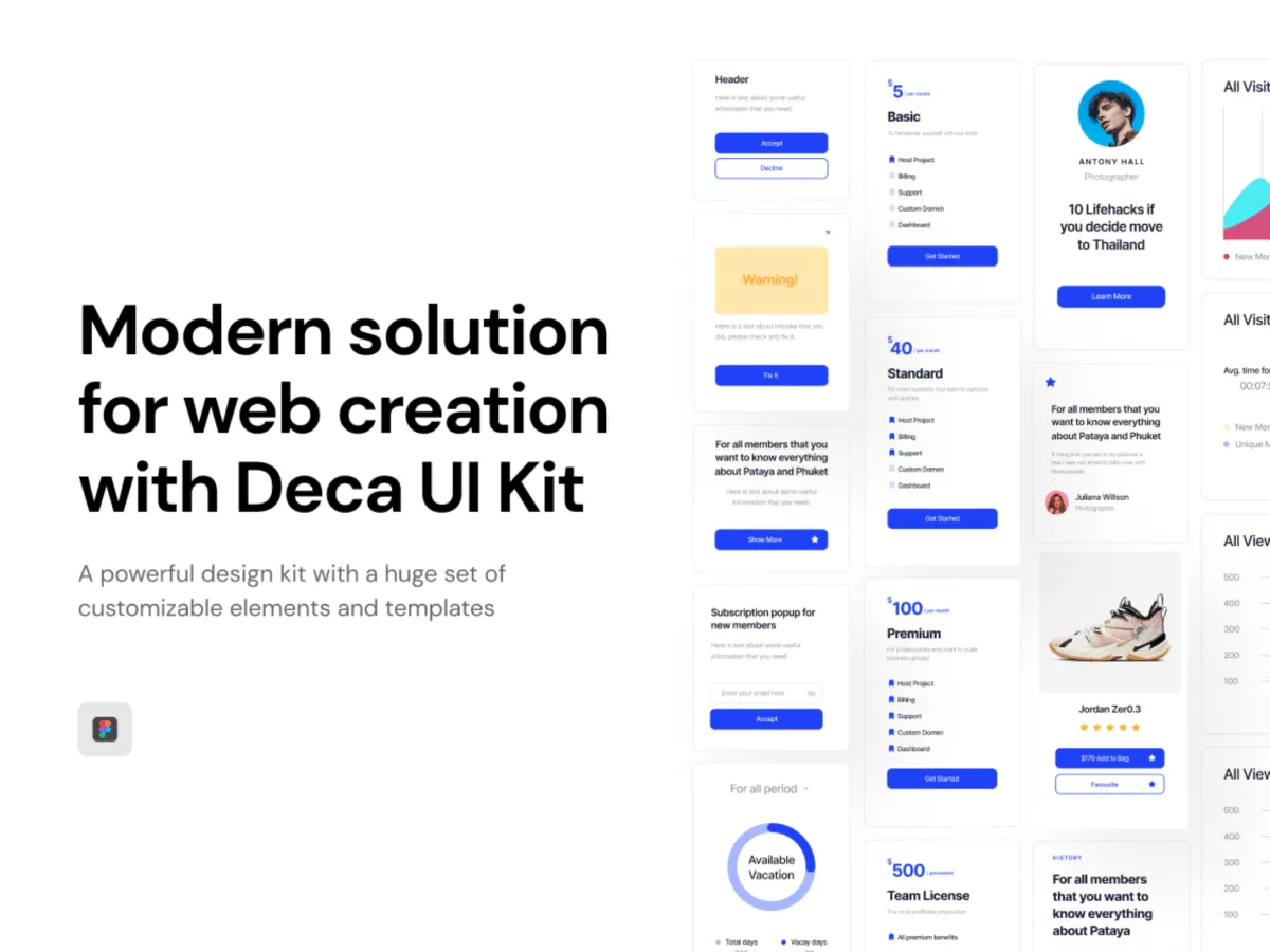 Deca UI Kit for Figma and Adobe XD