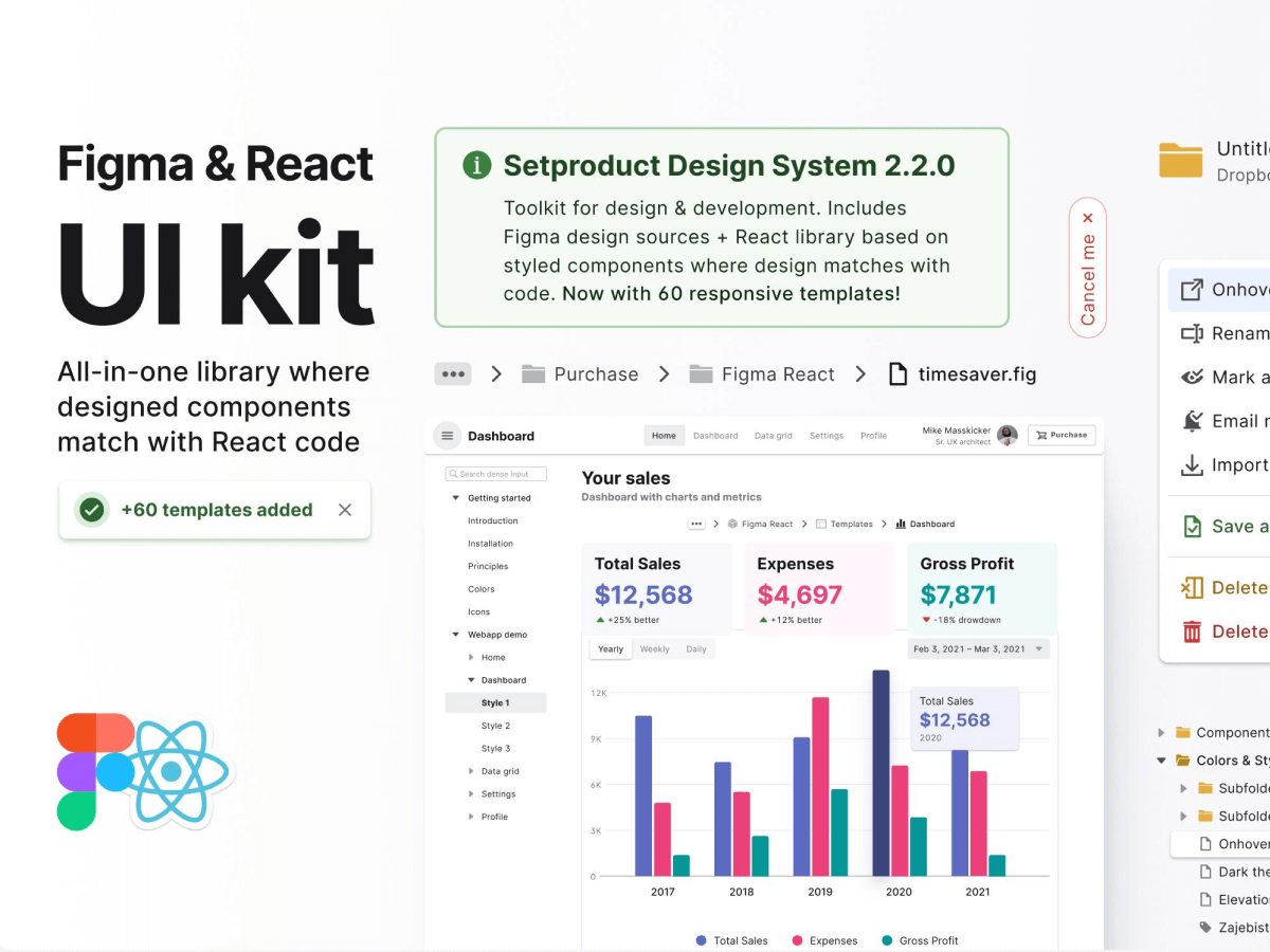 Design System for React & Figma for Figma and Adobe XD No 1
