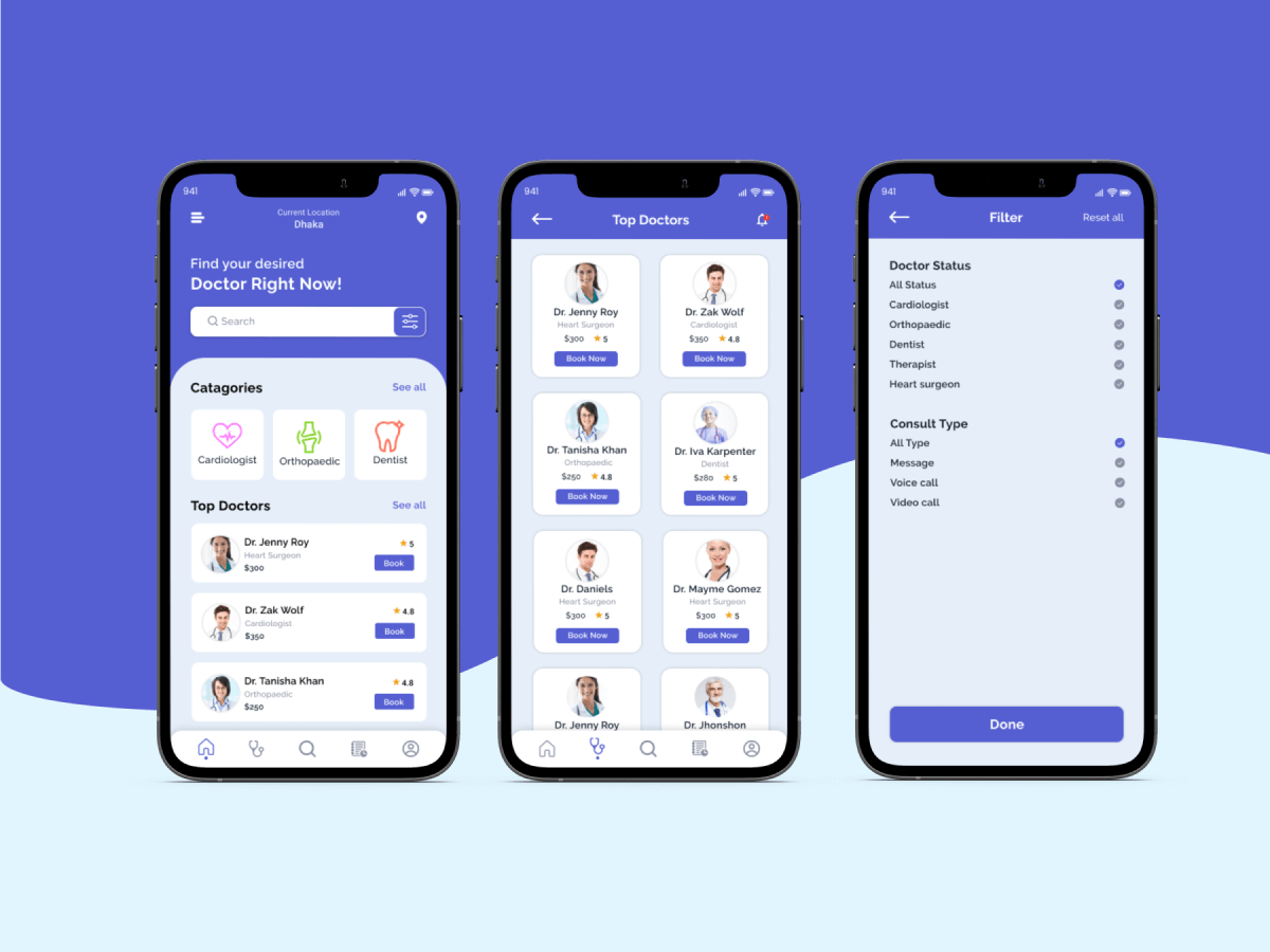 Doctor Appoinment iOS App for Figma and Adobe XD No 1