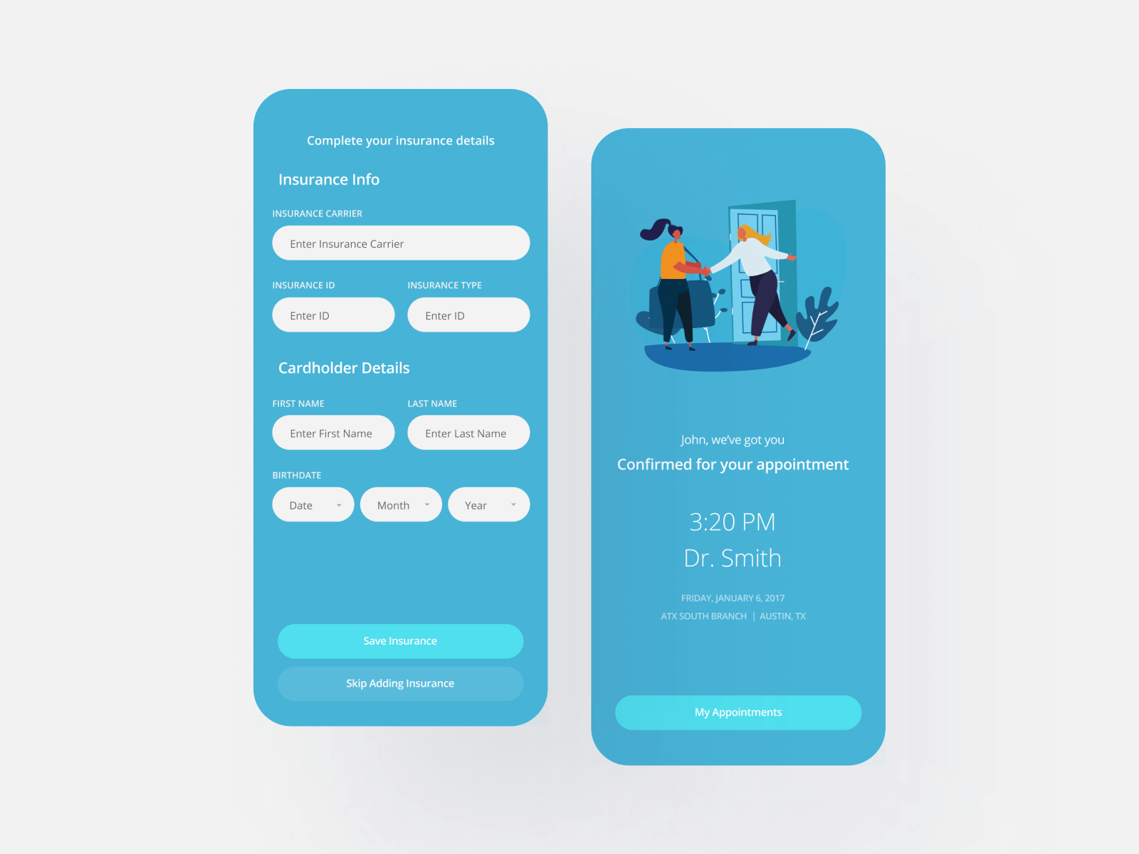 Doctor Appointment iOS App for Figma and Adobe XD