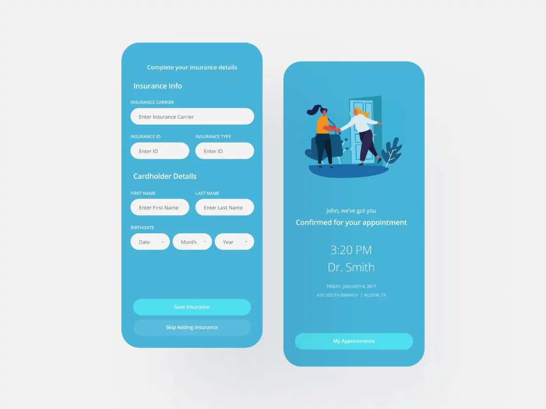 Doctor Appointment iOS for Figma and Adobe XD