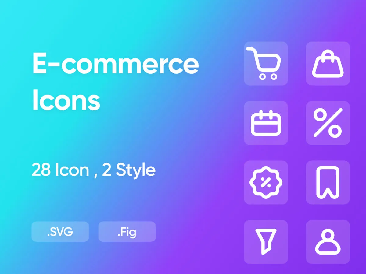 E-commerce Icons for Figma and Adobe XD