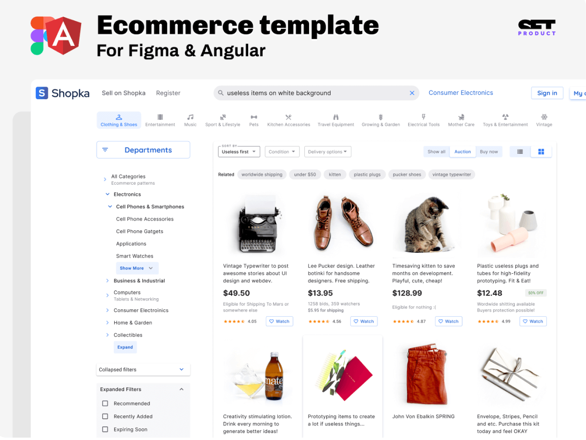 E-commerce Shopping Template for Figma and Adobe XD