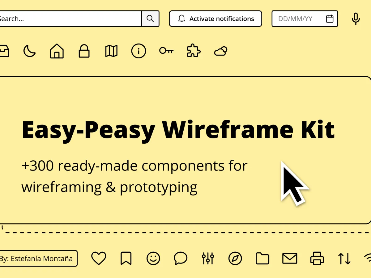 Easy-Peasy Wireframe Kit for Figma and Adobe XD No 1