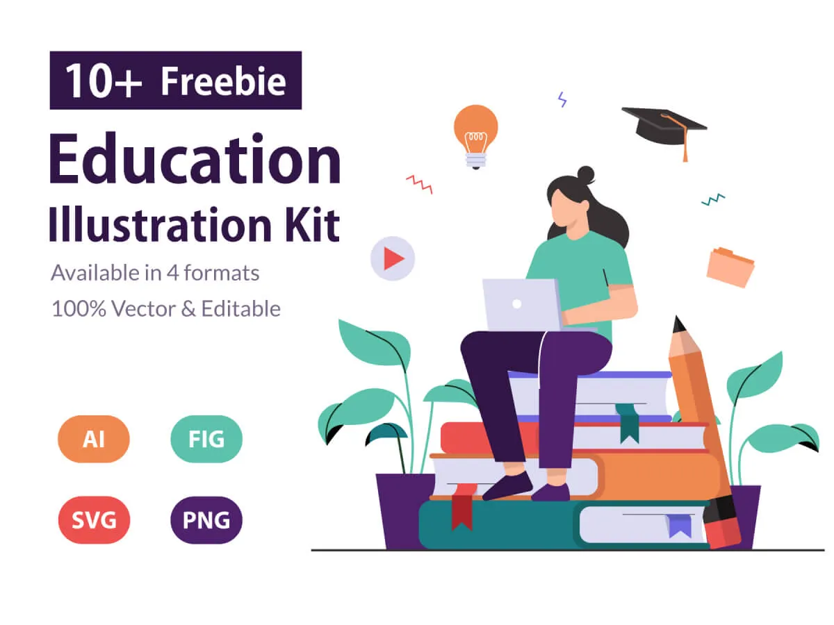 Education & Online Learning Illustration Kit for Figma and Adobe XD